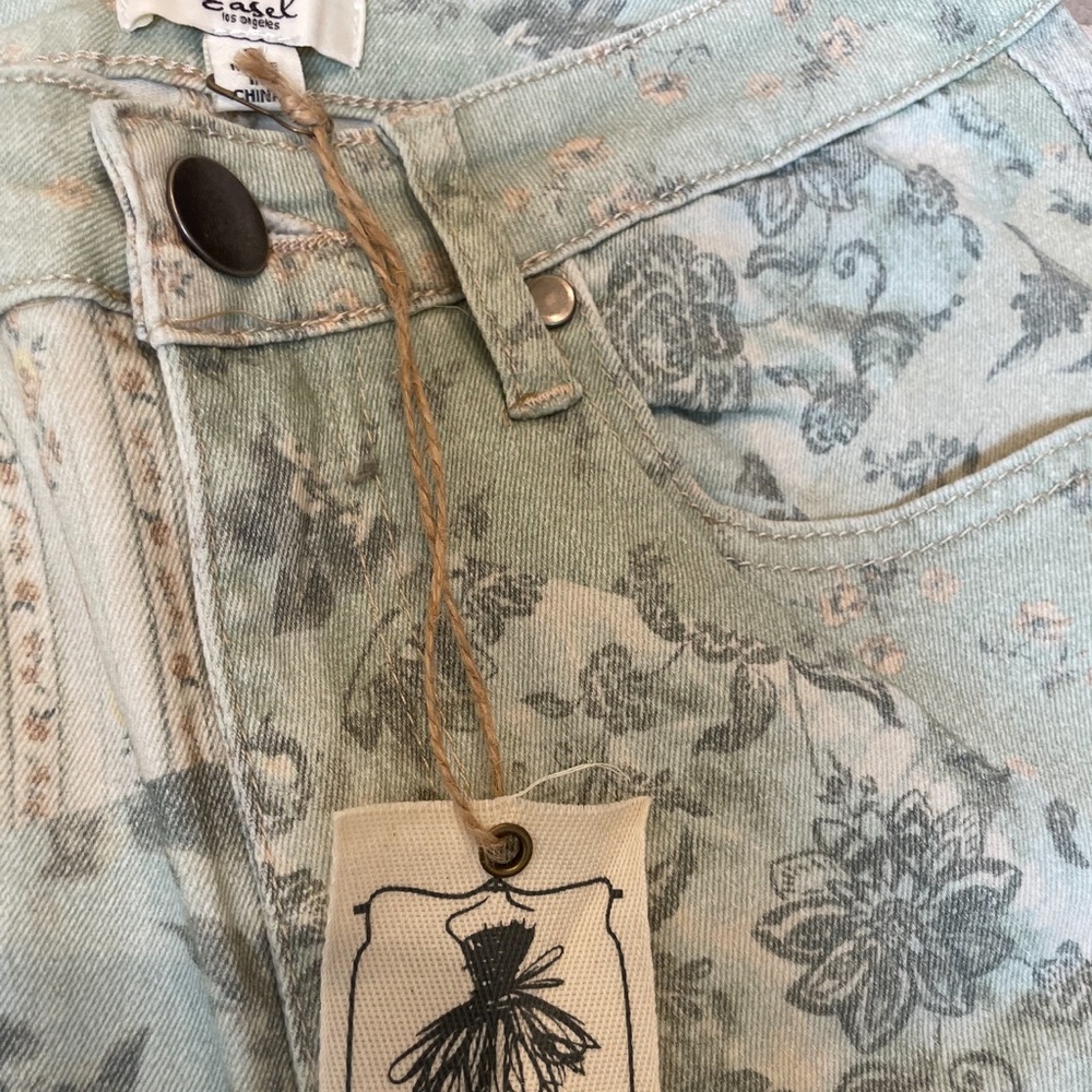 New In Patchwork Printed Stretch Twill Pants - image 5